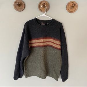 Vintage American Eagle Striped Wool Sweater Sz LG